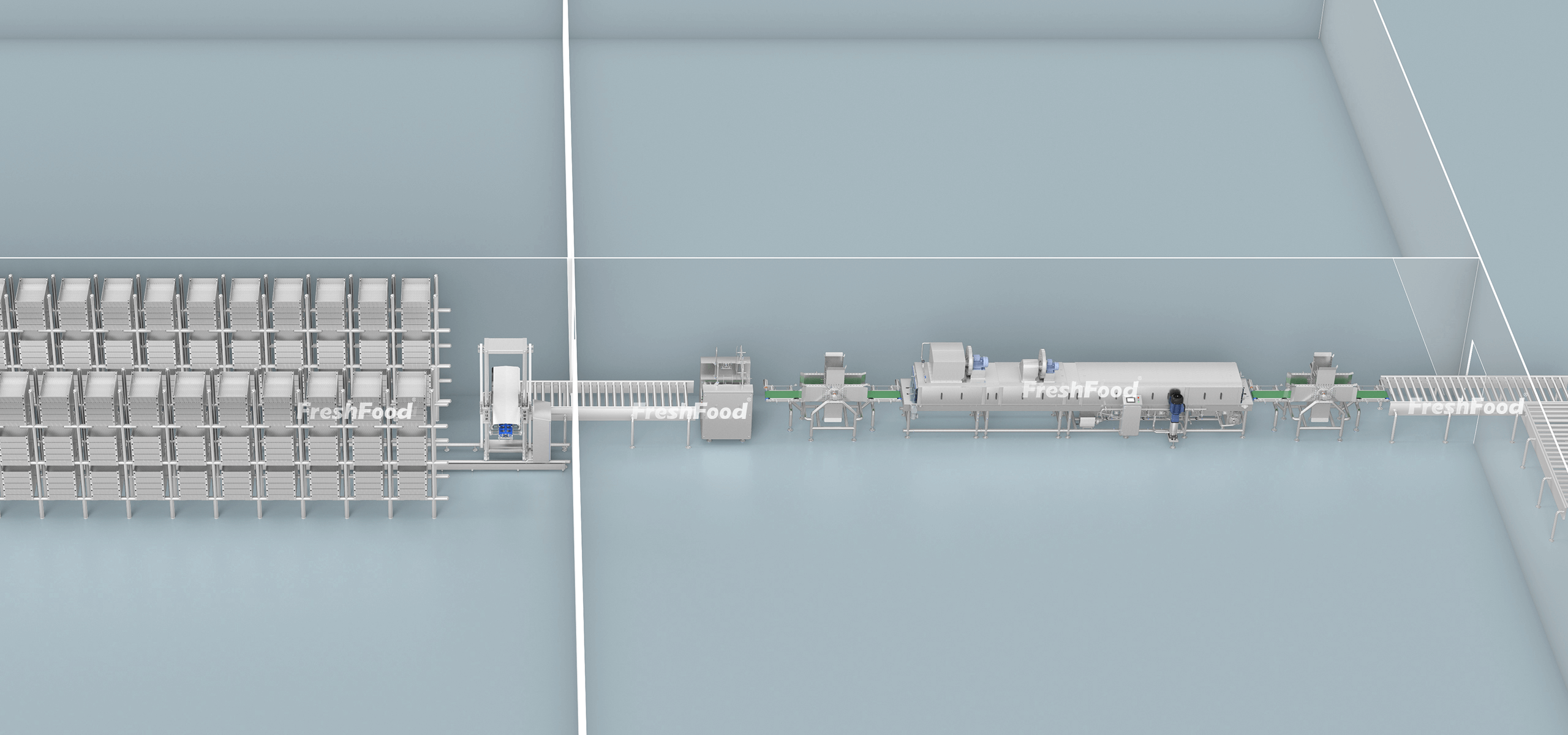 鲜食周转容器清洗线